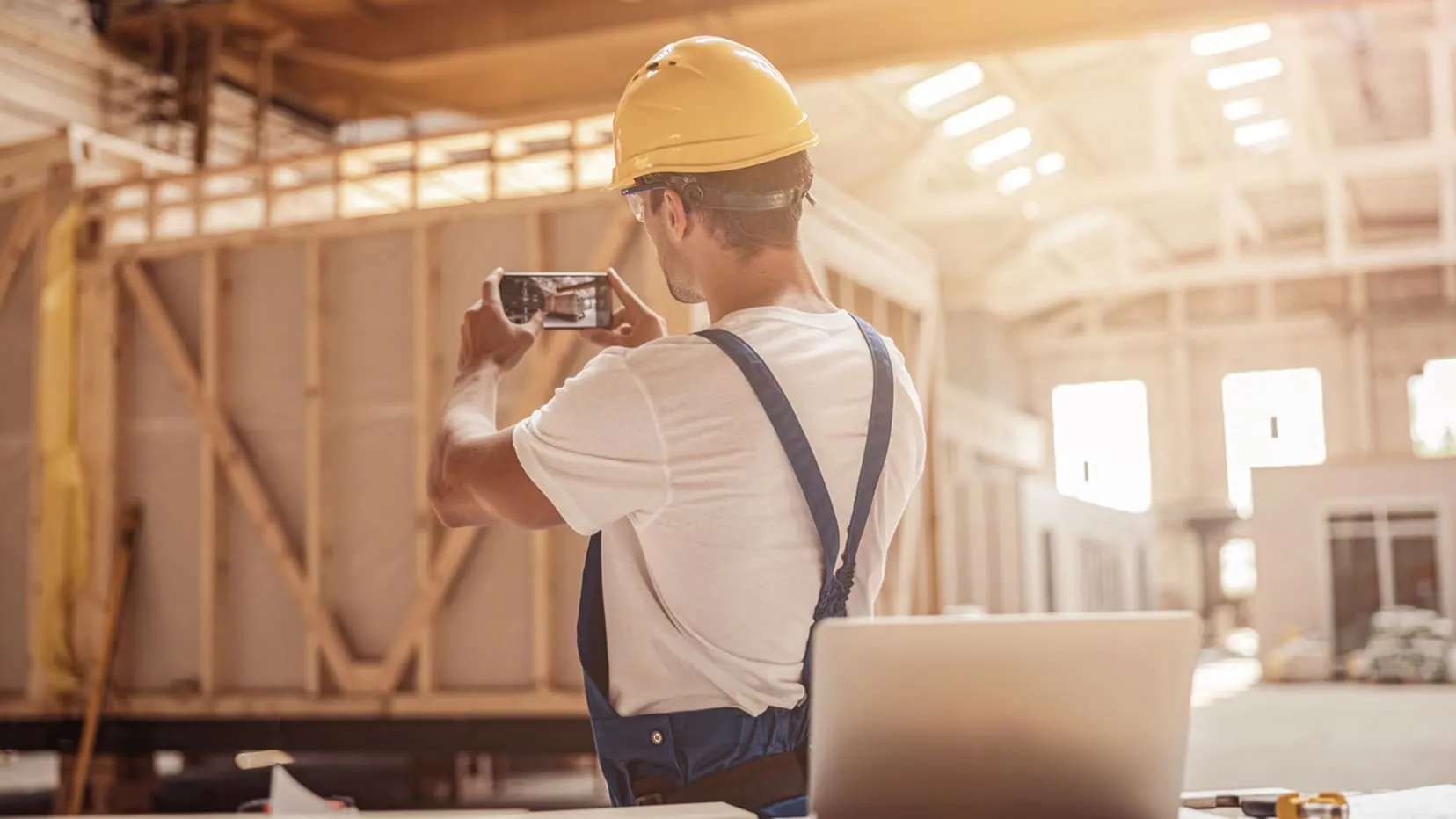 Construction team at work